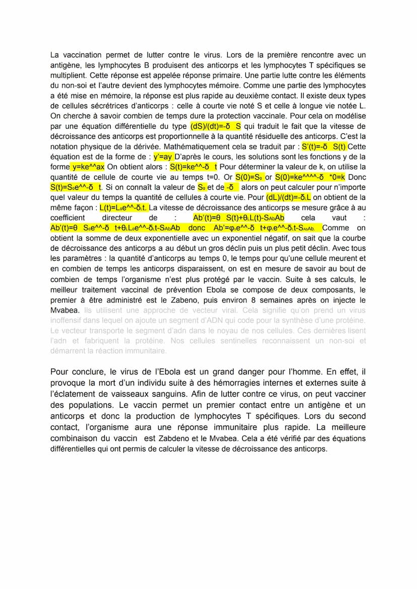 Grand oral: Comment la vaccination contre Ebola permet-elle à notre corps de lutter
contre le virus?
Passionnée du corps humain et de la san