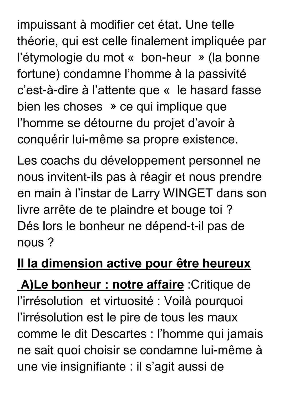Le bonheur n'est-il qu'une question de
chance? Tous les hommes cherchent le
bonheur même ceux qui vont se pendre »
écrivait Pascal. Ainsi co