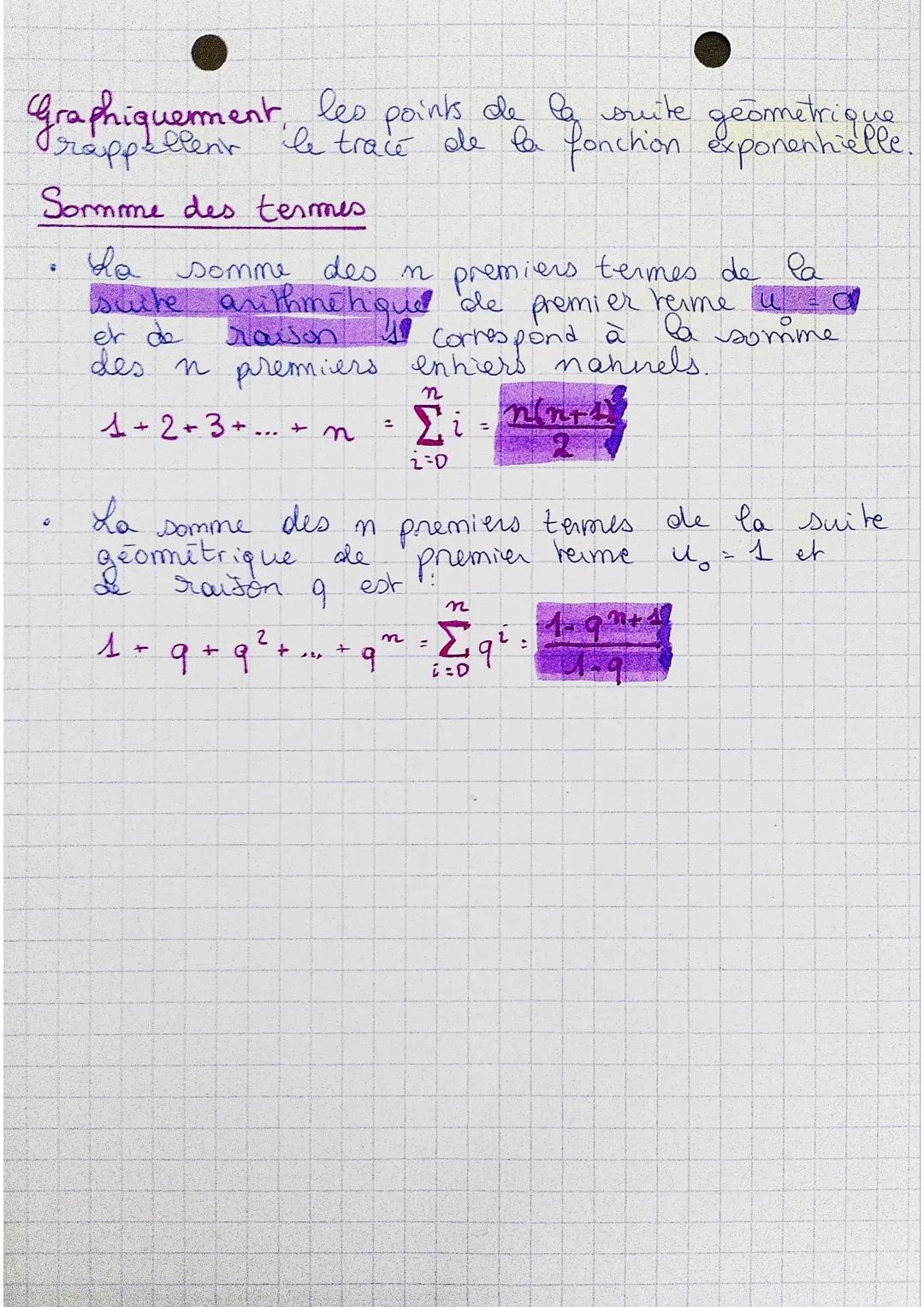 # suites arithmétiques et suites
géométriques

Suite arithmétique Dans une suite arithmétique,
la différence entre le terme
et um est toujou
