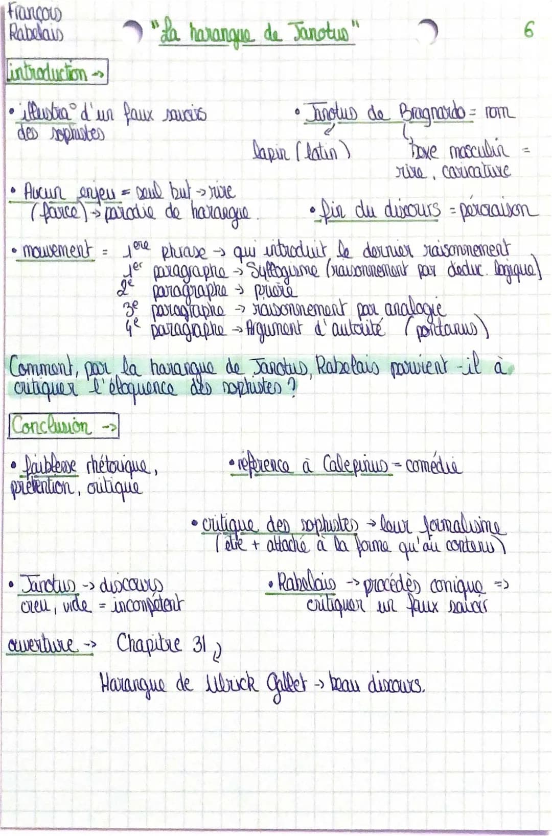 Analyse Linéaire : La Harangue de Janotus, Chapitre 19 de Gargantua