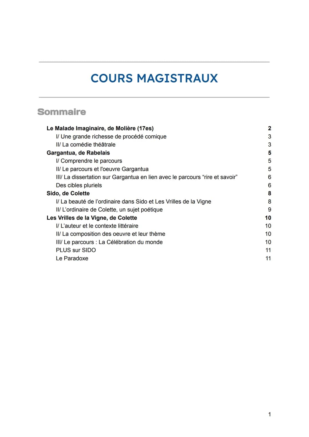 Sommaire
Cours de Français
BAC FRANCAIS
Avec Mme GRONDIN
COURS MAGISTRAUX..
POUR BAC......
Les Genres......
Réussir l'oral de Français..
1
1