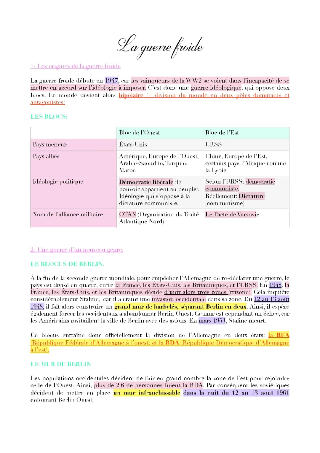 La guerre froide 