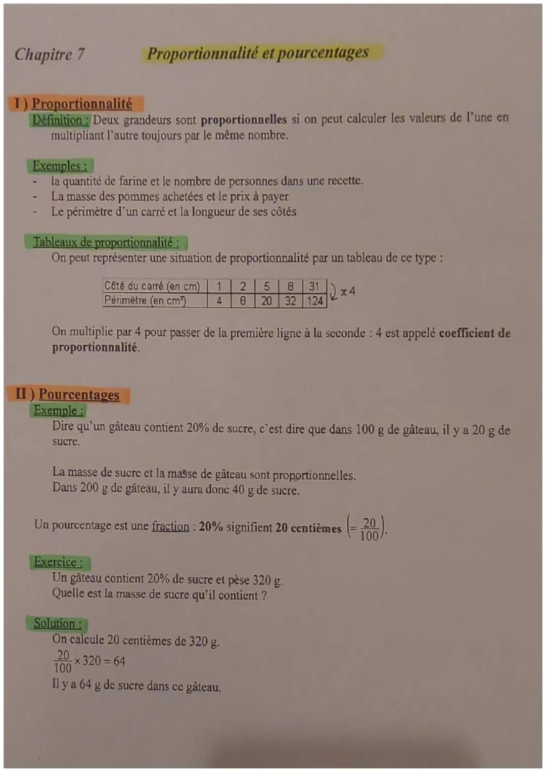 Proportionnalité et pourcentage 