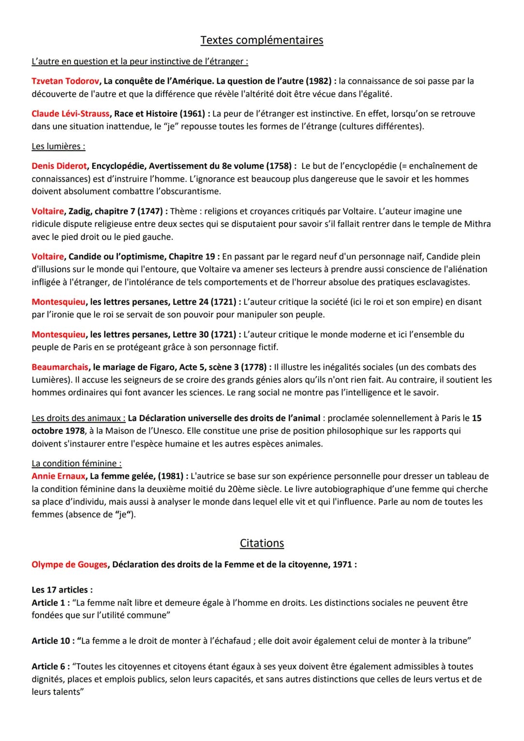Textes complémentaires
L'autre en question et la peur instinctive de l'étranger :
Tzvetan Todorov, La conquête de l'Amérique. La question de