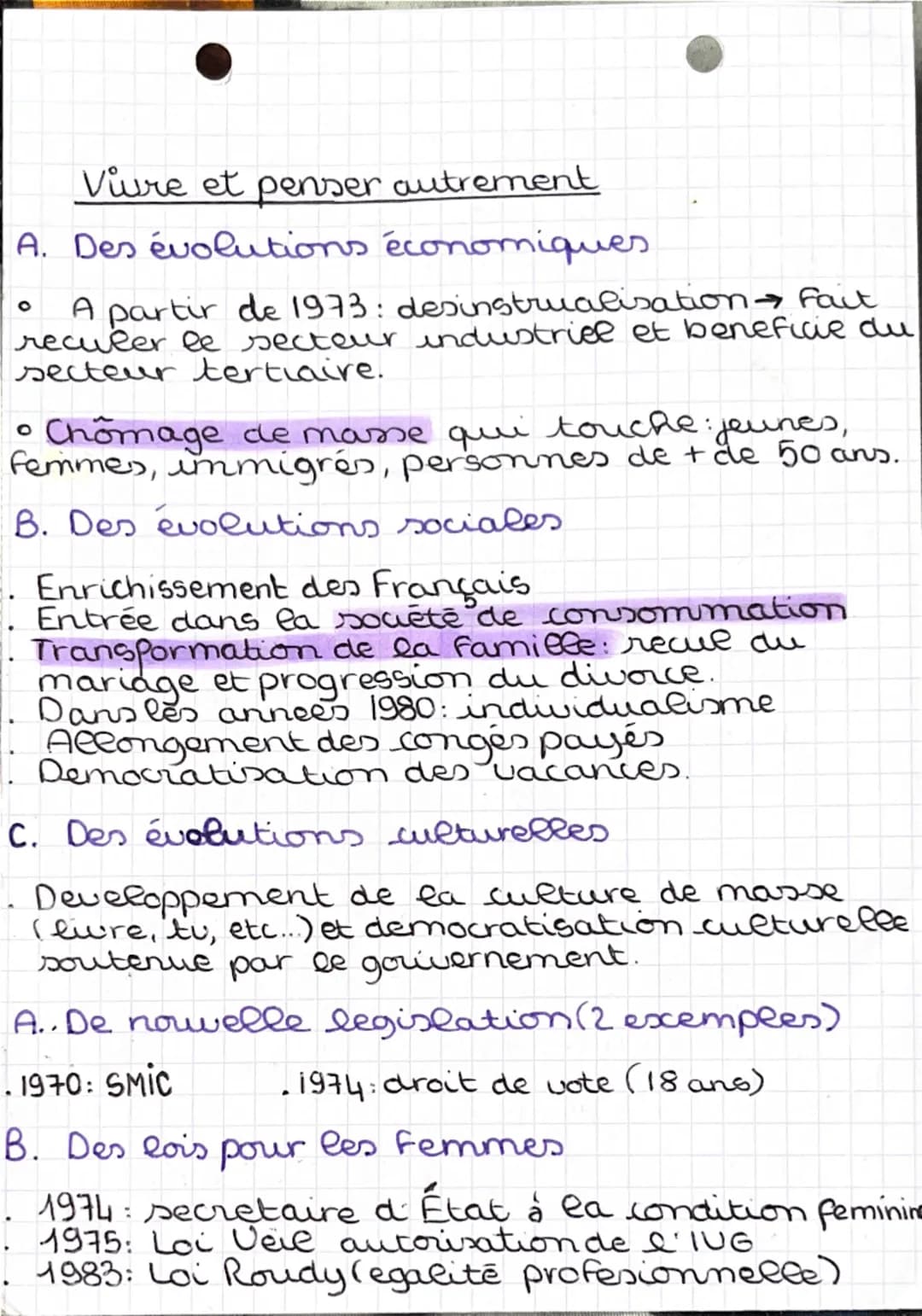 --- OCR Start ---
histovre
>> Femmes et Rommes dans la societé
Prançaise des années 1950 a 1980
Femmes, jeunes et immigrés dans la société
A