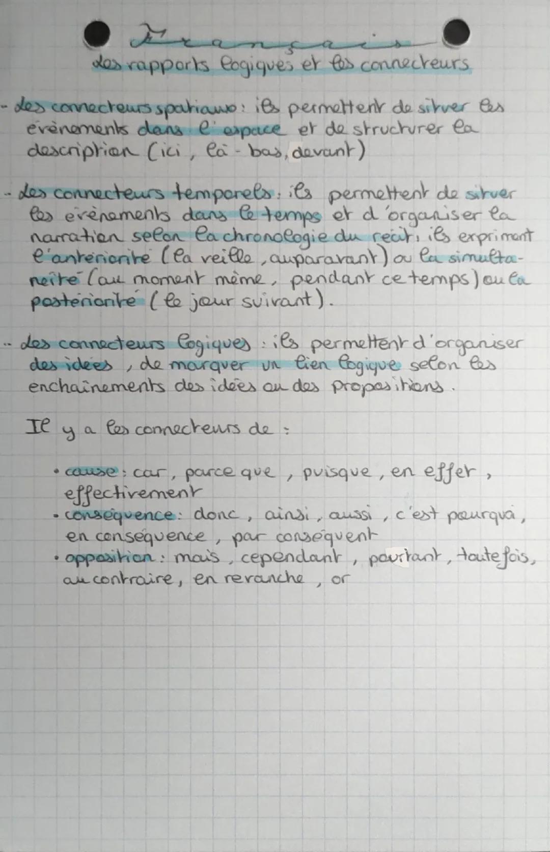 # França

des rapports logiques et les connecteurs

- des connecteurs spatiawo: ils permettent de silver les
évènements dans l'espace et de 