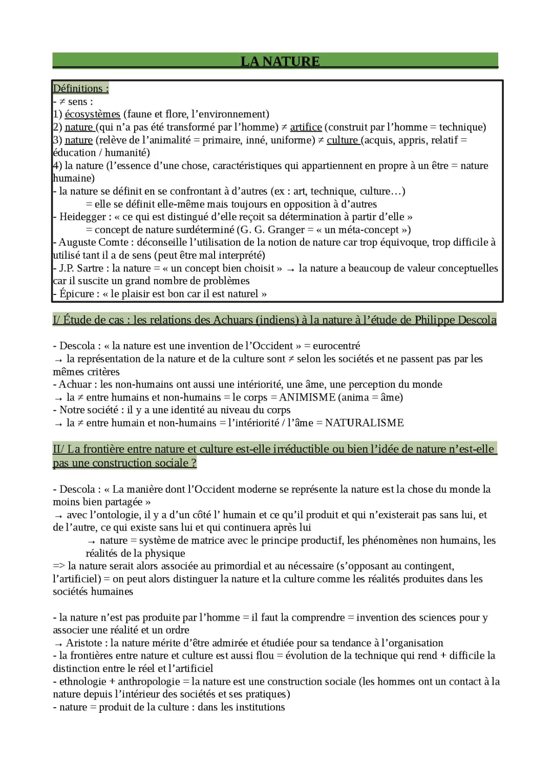 Nature Humaine et Philosophie Terminale - Comprendre la Nature et la Culture