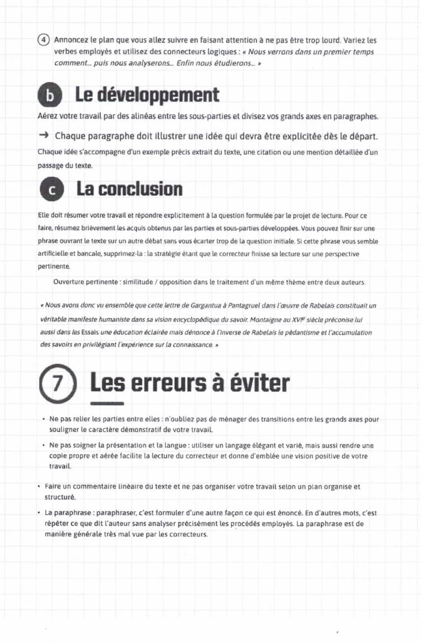 EFICHE MÉTHODE
1 Organisation du commentaire
Le travail devra être nécessairement composé :
• d'une introduction;
• d'un développement organ