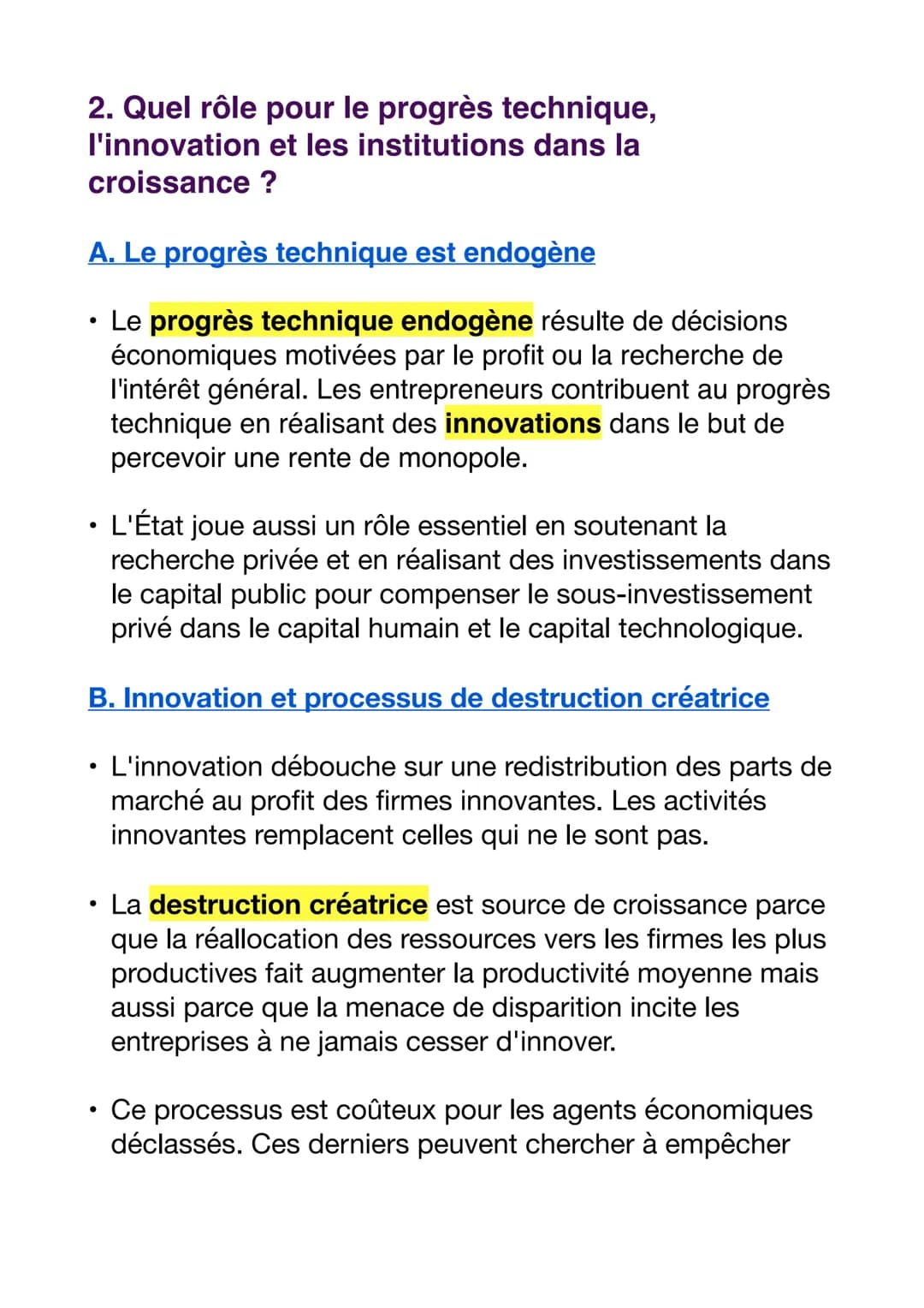 QUELS SONT LES SOURCES ET LES DÉFIS DE LA
CROISSANCE ÉCONOMIQUE ?
1. Qu'est-ce que la croissance économique
et quelles sont ses sources?
A. 