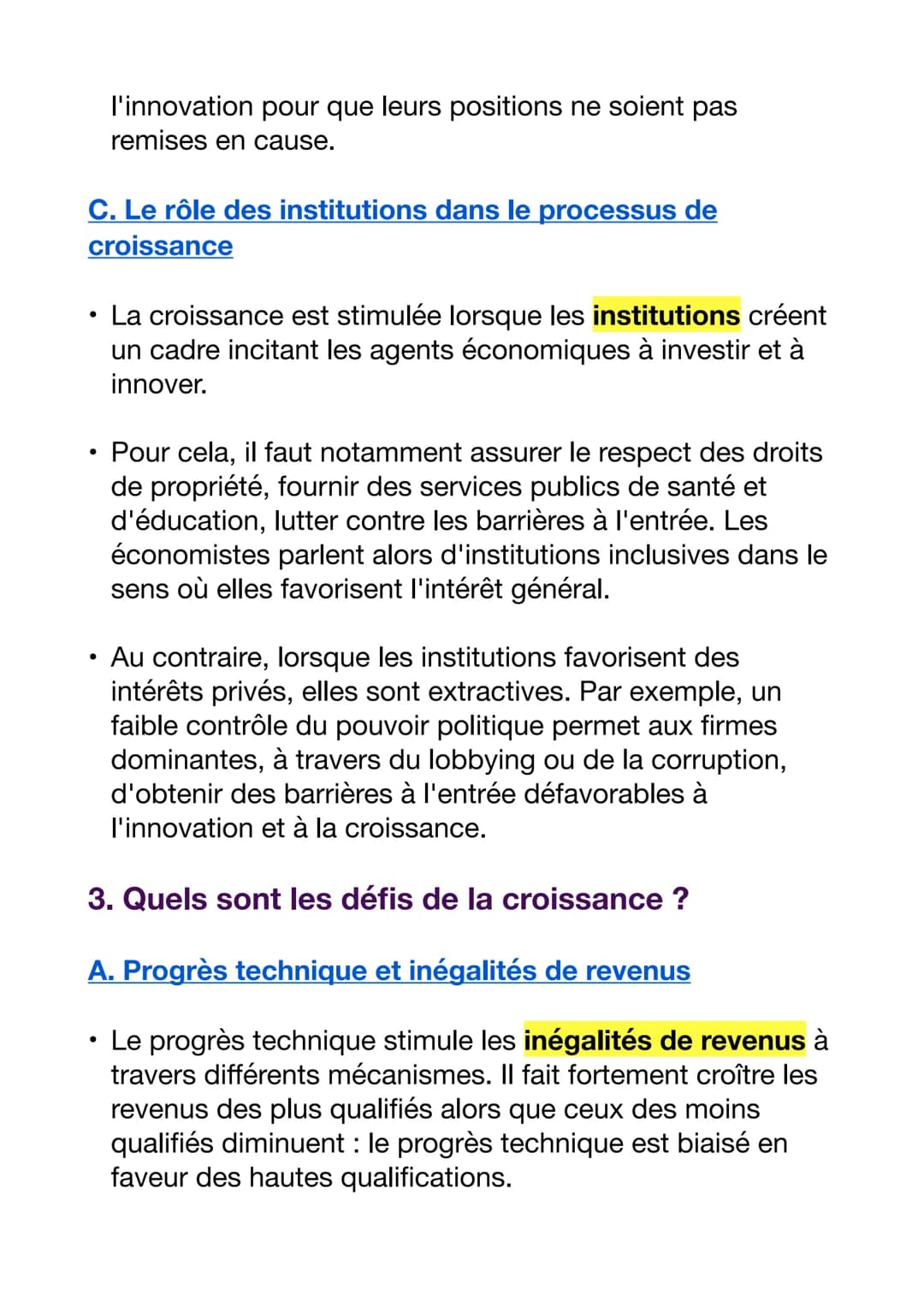 QUELS SONT LES SOURCES ET LES DÉFIS DE LA
CROISSANCE ÉCONOMIQUE ?
1. Qu'est-ce que la croissance économique
et quelles sont ses sources?
A. 