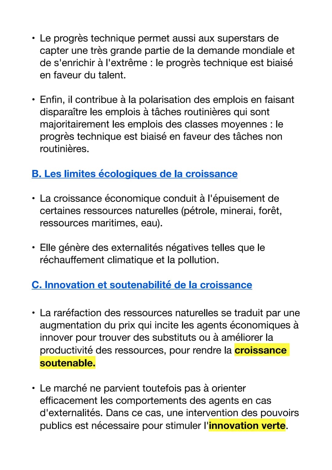 QUELS SONT LES SOURCES ET LES DÉFIS DE LA
CROISSANCE ÉCONOMIQUE ?
1. Qu'est-ce que la croissance économique
et quelles sont ses sources?
A. 