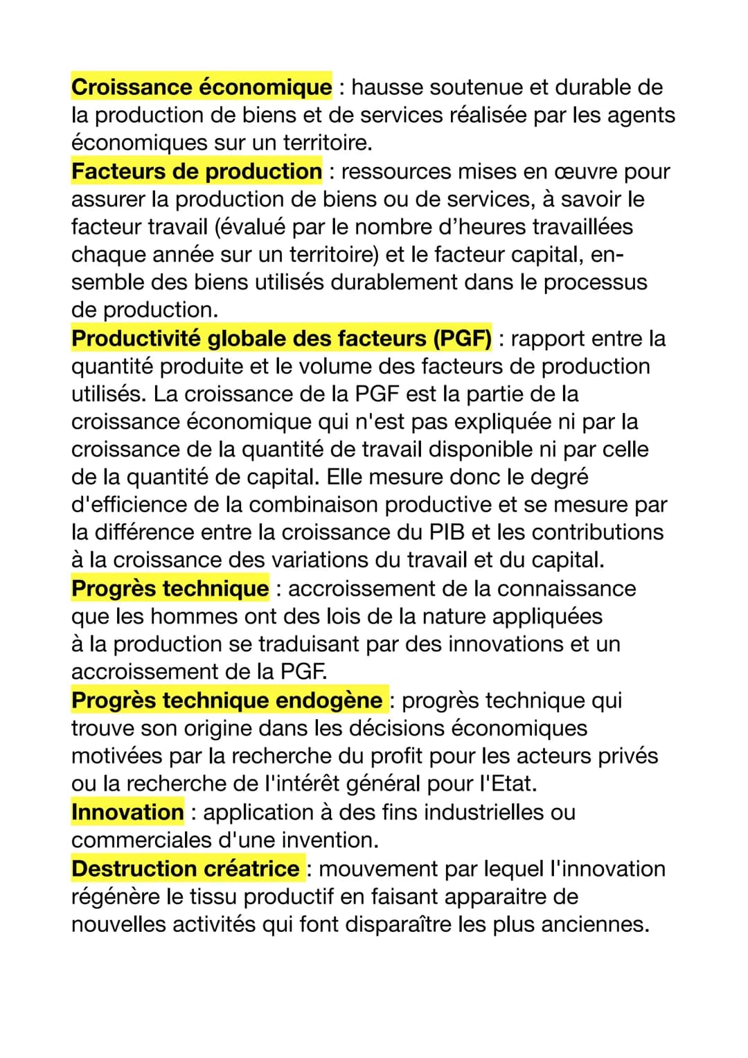 QUELS SONT LES SOURCES ET LES DÉFIS DE LA
CROISSANCE ÉCONOMIQUE ?
1. Qu'est-ce que la croissance économique
et quelles sont ses sources?
A. 