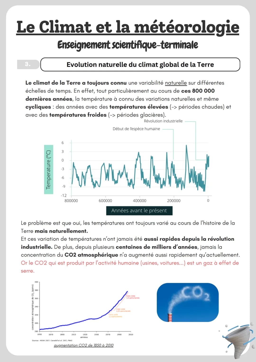 Le Climat et la météorologie
1.
Enseignement scientifique-terminale
Différence entre climat et météorologie
Un climat est défini par un ense