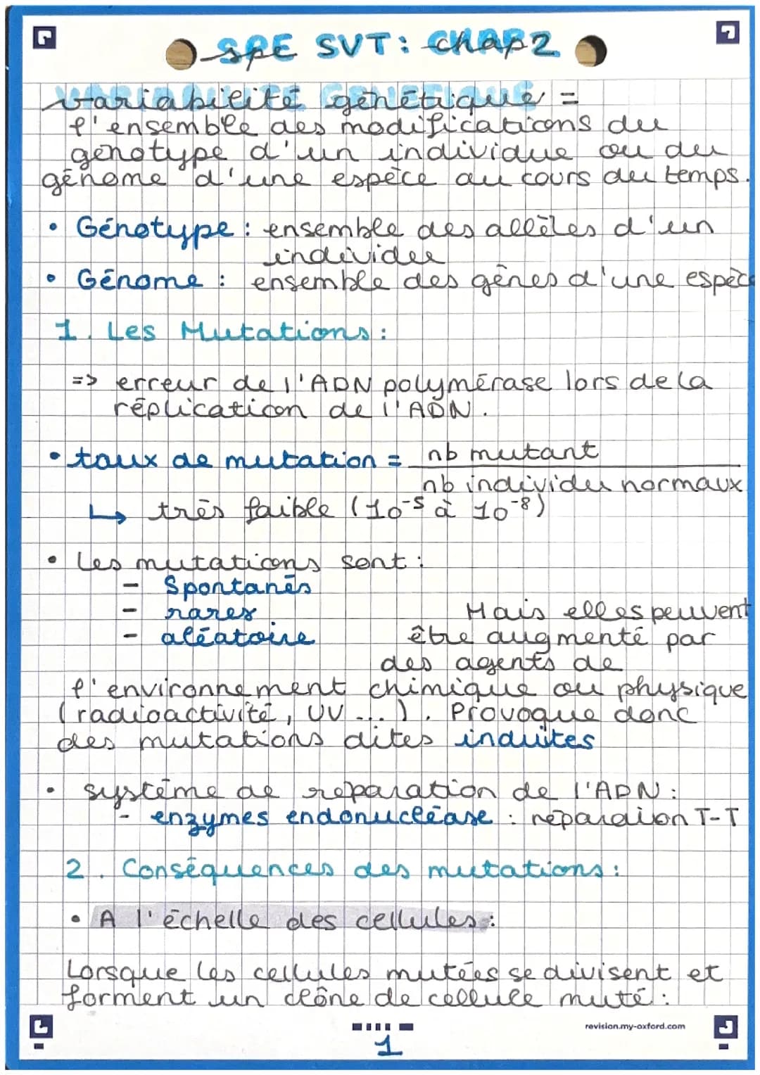 Patrimoine génétique et mutation 