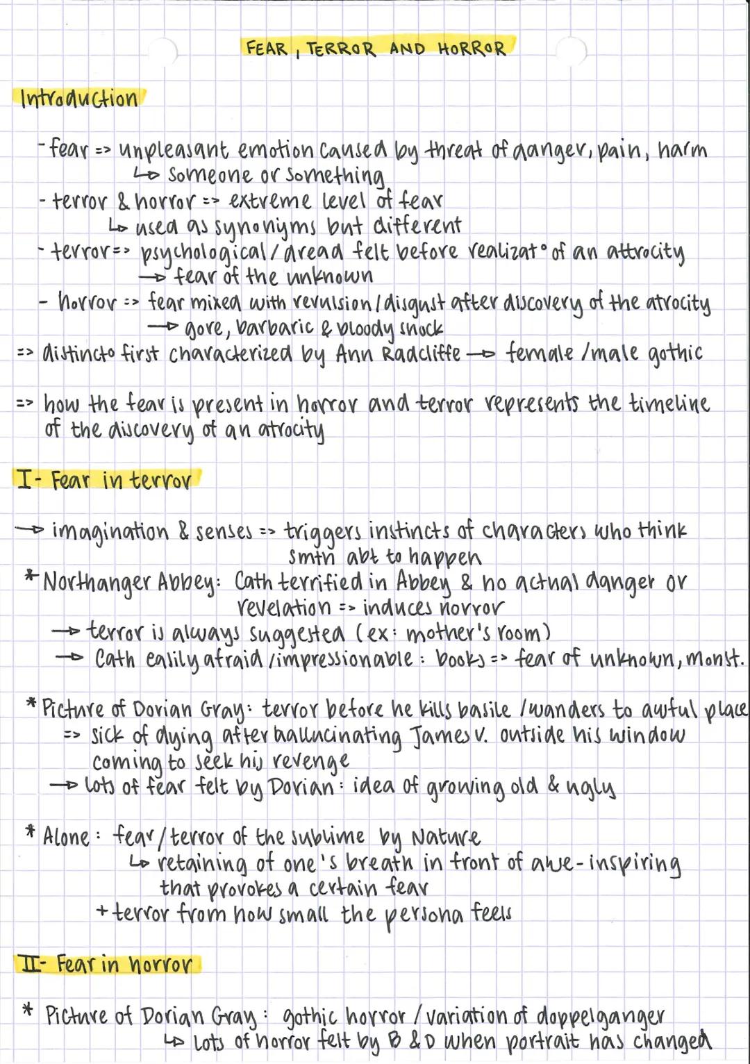 FEAR TERROR AND HORROR

Introduction
- fear => unpleasant emotion caused by threat of danger, pain, harm
  Someone or something.
- terror & 