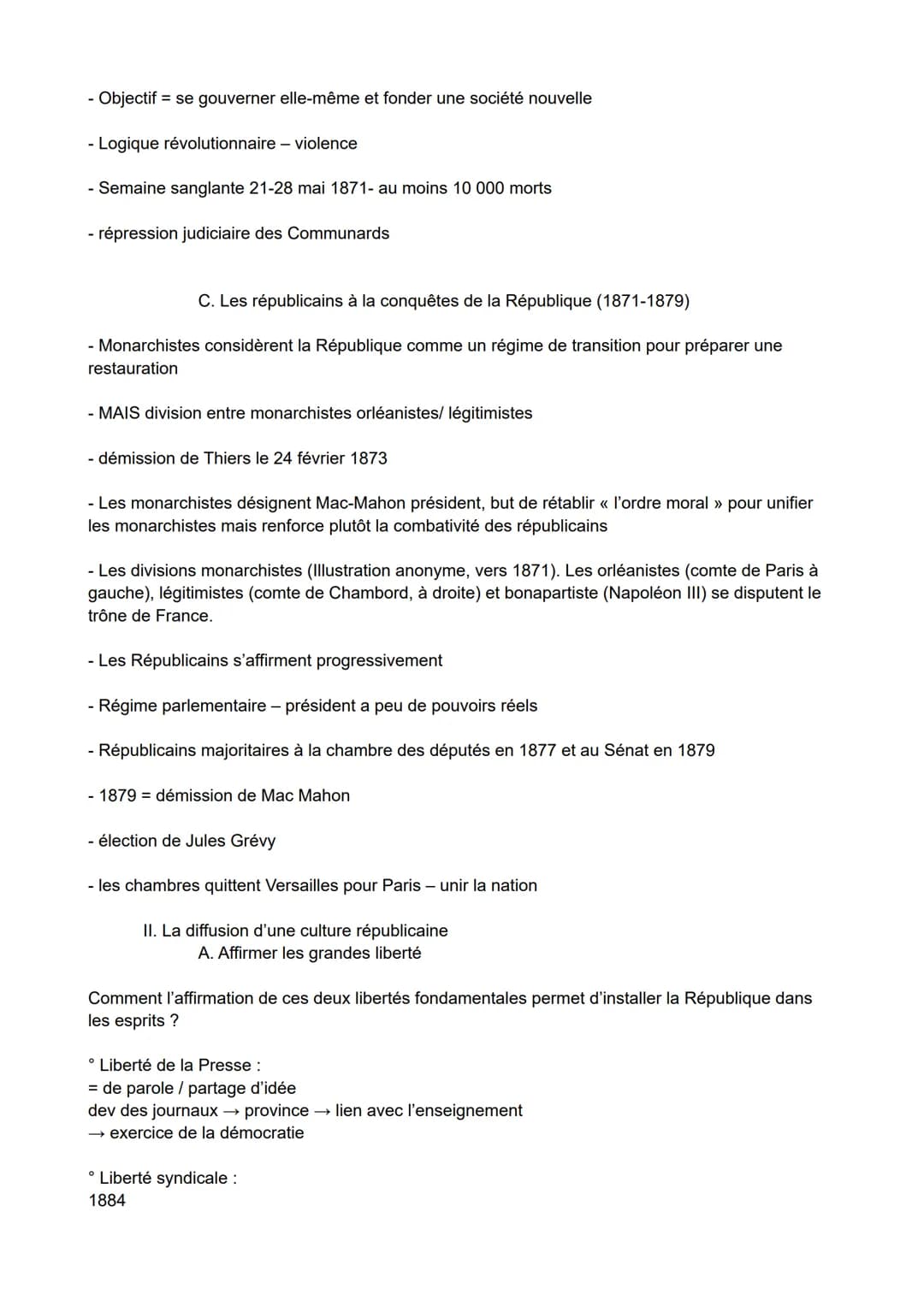 Chapitre 6 La mise en œuvre du
projet républicain
→ Comment la République s'est-elle installée durablement en France et a-t-elle triomphé de