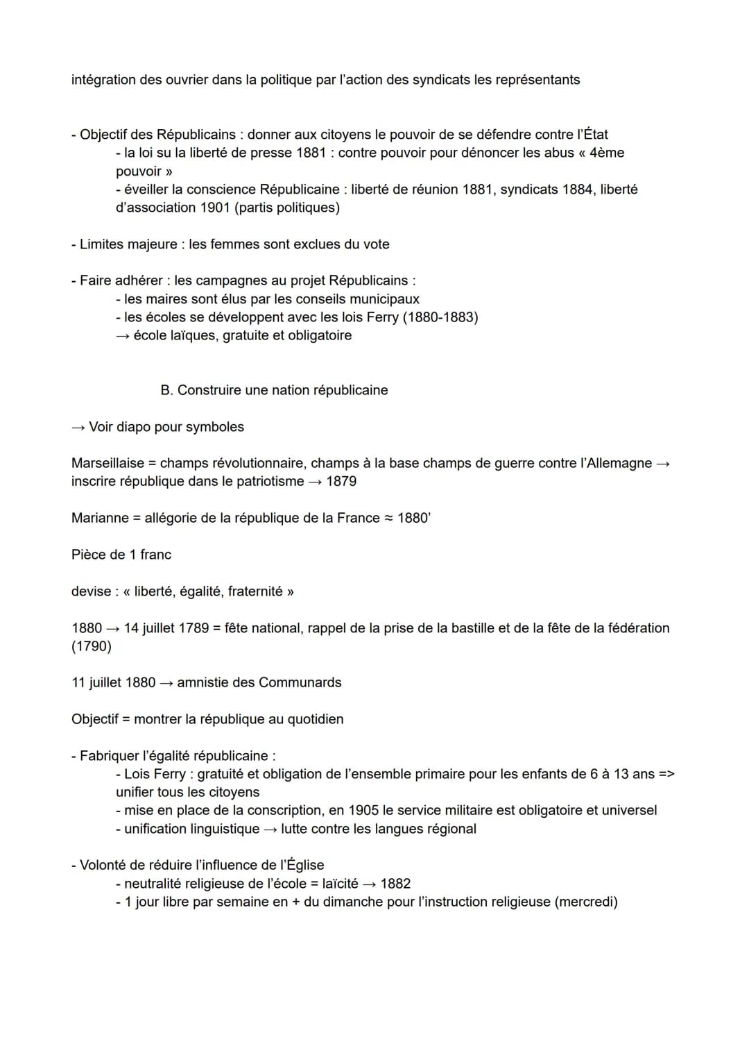 Chapitre 6 La mise en œuvre du
projet républicain
→ Comment la République s'est-elle installée durablement en France et a-t-elle triomphé de