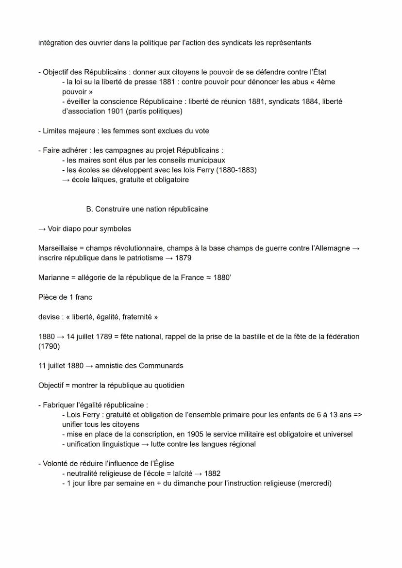Chapitre 6 La mise en œuvre du
projet républicain
→ Comment la République s'est-elle installée durablement en France et a-t-elle triomphé de