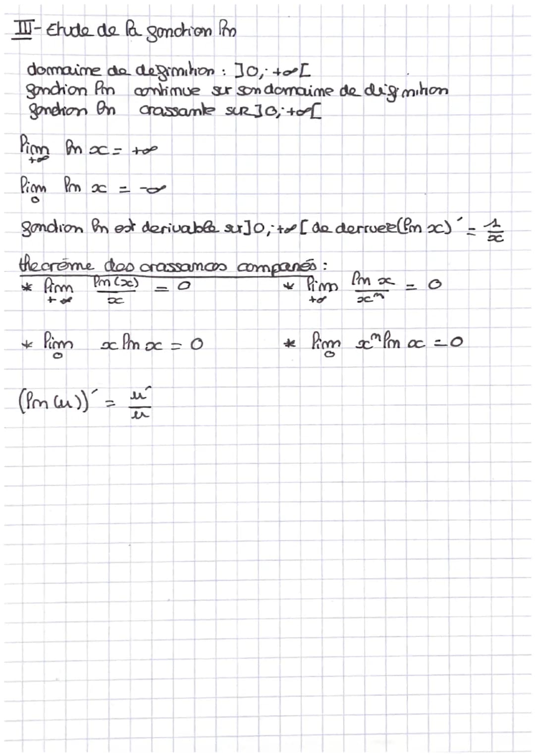 fonction logarithme nep.
I- da reciproque de la fonction exponentielle
Pm = gomation Pagarithme meperien
Elle est degimie SUR J0; te I rel q