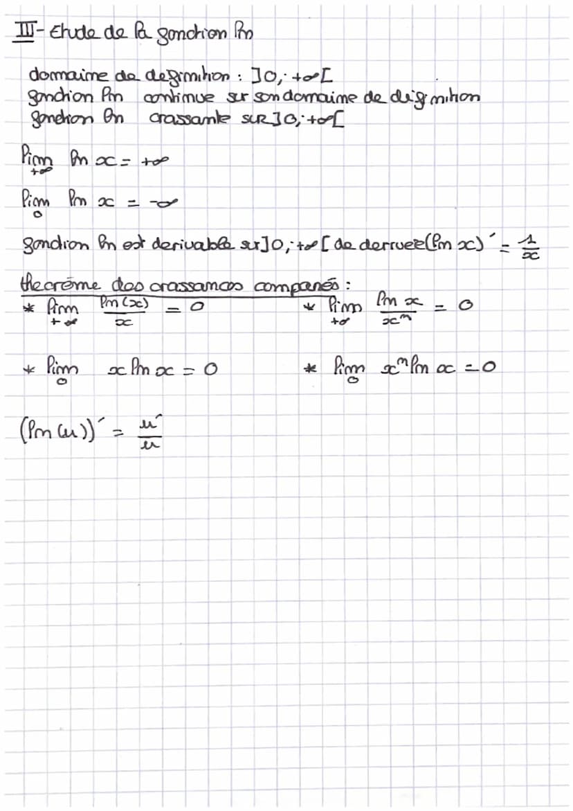 fonction logarithme nep.
I- da reciproque de la fonction exponentielle
Pm = gomation Pagarithme meperien
Elle est degimie SUR J0; te I rel q