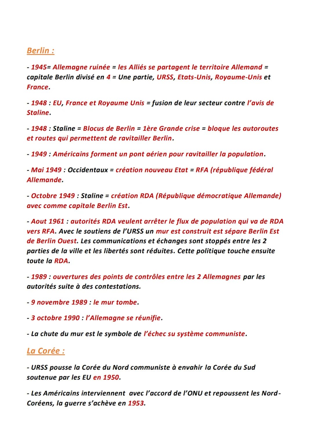 Histoire
Guerre froide, Indépendance et construction de nouveaux
Etats et l'ONU
Guerre froide :
- Création de l'ONU en 1945 par 25 pays afin