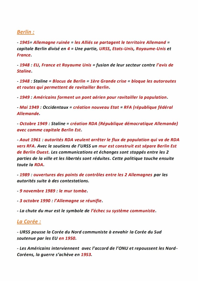 Histoire
Guerre froide, Indépendance et construction de nouveaux
Etats et l'ONU
Guerre froide :
- Création de l'ONU en 1945 par 25 pays afin