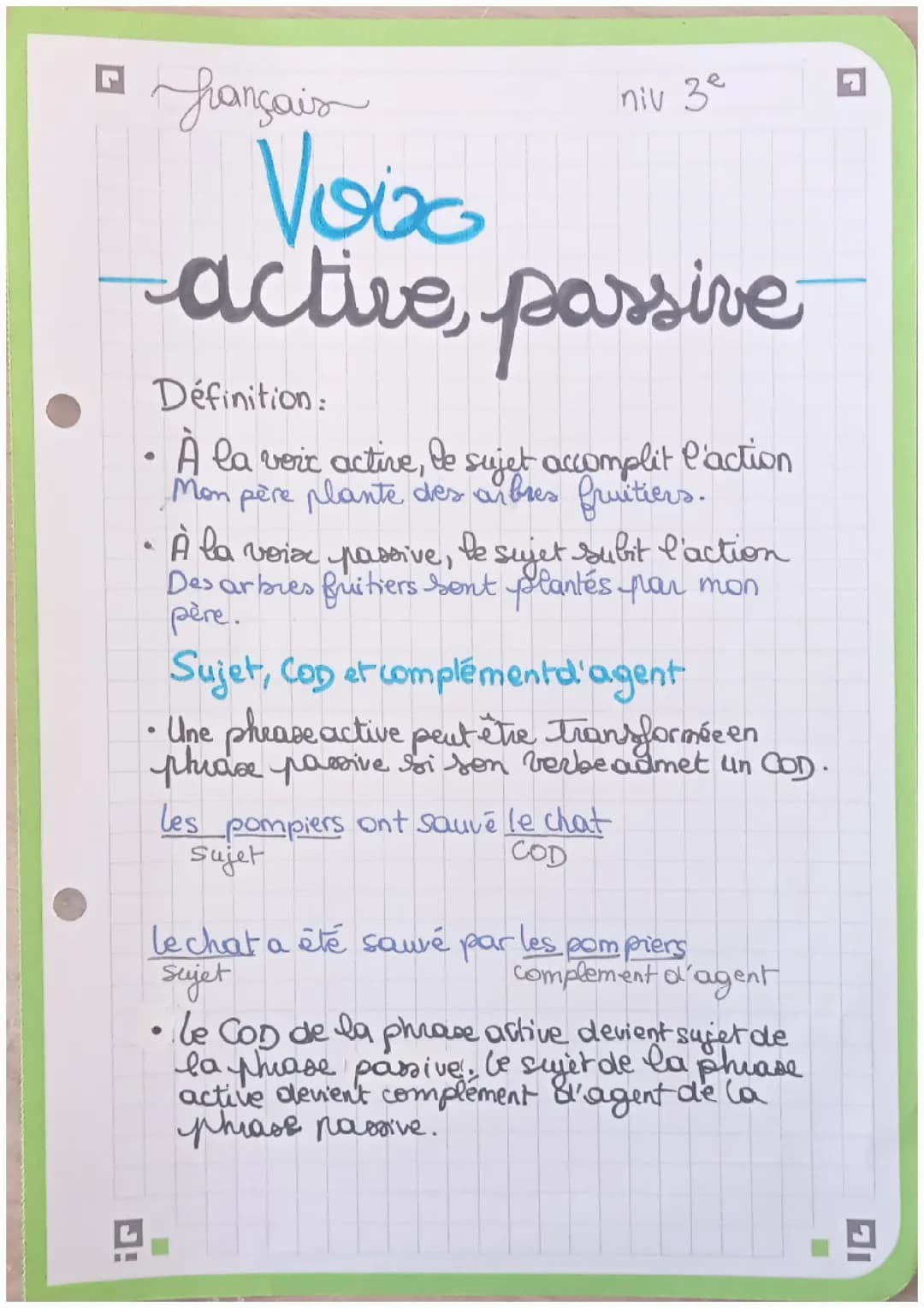 Voix active, voix passive 