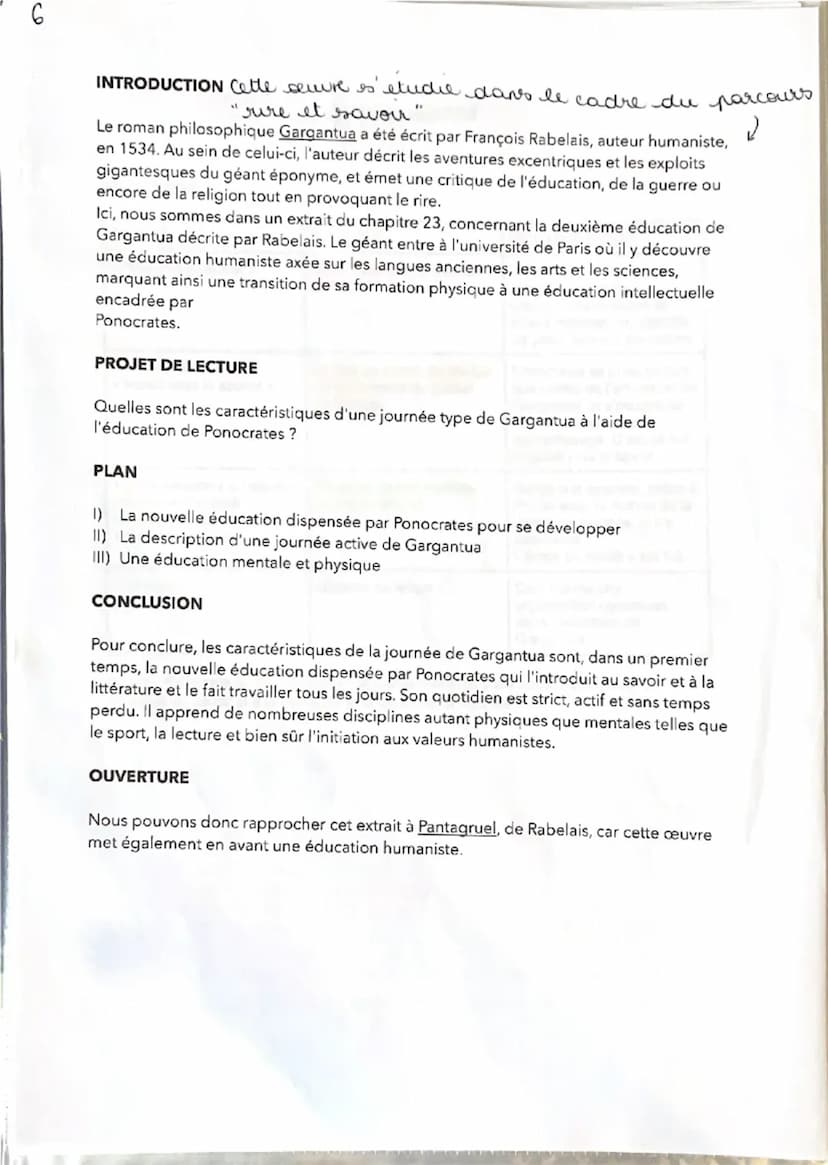 6
Rabelais, Gargantua, La deuxième éducation de Gargantua.
S
10
15
20
25
25
Pour mieux réussir, il l'introduisit dans les milieux de gens sa