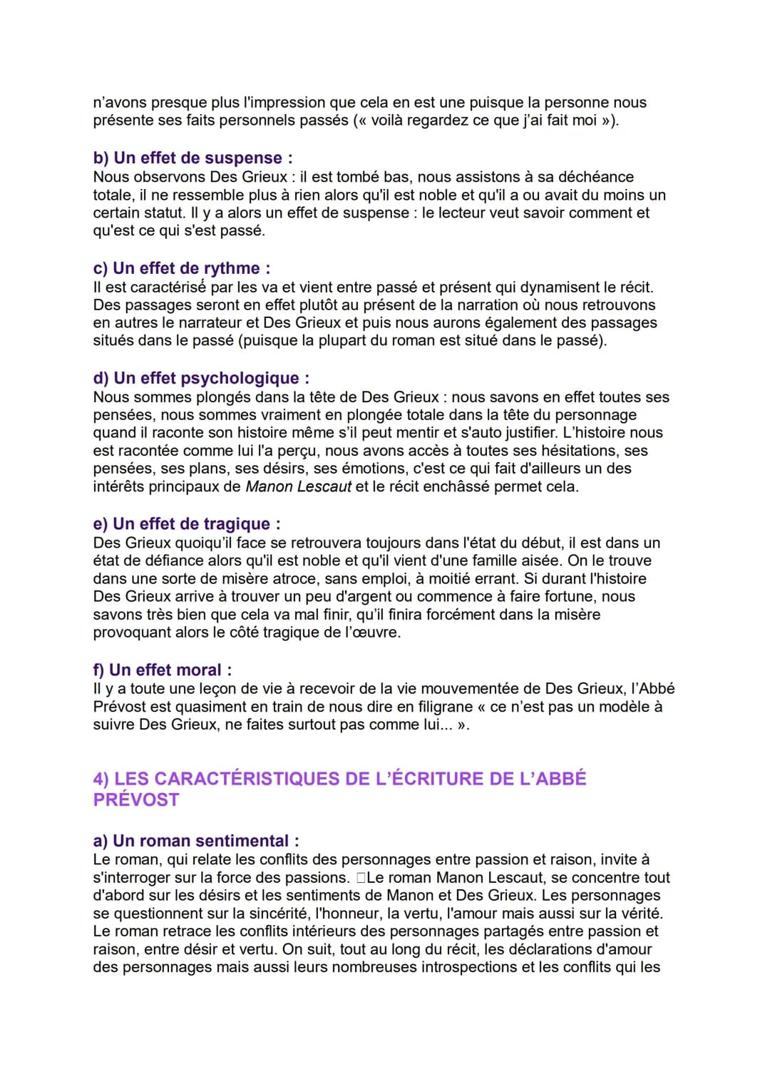 FICHE DISSERTATION : MANON LESCAUT
(1731)
Auteur : L'Abbé Prévost
Date : 1731
Mouvement littéraire : Le réalisme, rationalisme, les Lumières