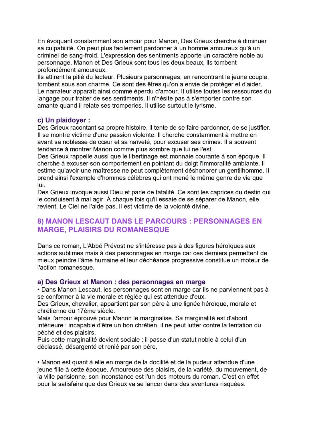 FICHE DISSERTATION : MANON LESCAUT
(1731)
Auteur : L'Abbé Prévost
Date : 1731
Mouvement littéraire : Le réalisme, rationalisme, les Lumières