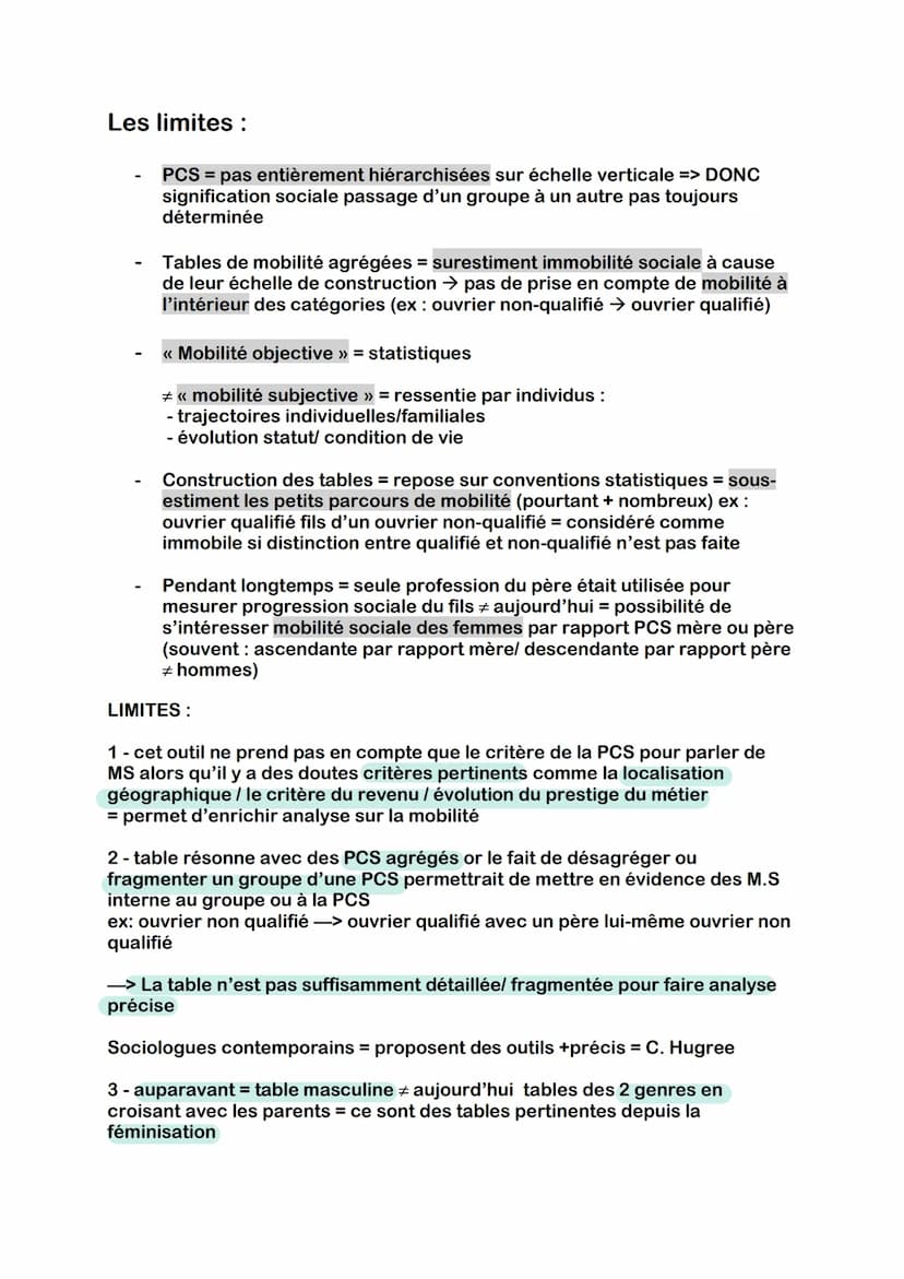 SES - Chap 7- Quels sont les caractéristiques contemporaines et
les facteurs de la mobilité sociale ?
1 : Qu'est ce que la mobilité sociale 