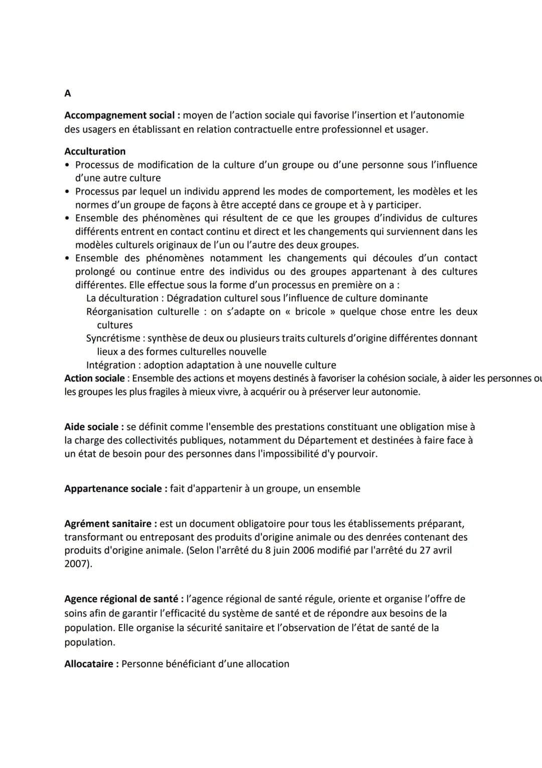 A
Accompagnement social : moyen de l'action sociale qui favorise l'insertion et l'autonomie
des usagers en établissant en relation contractu