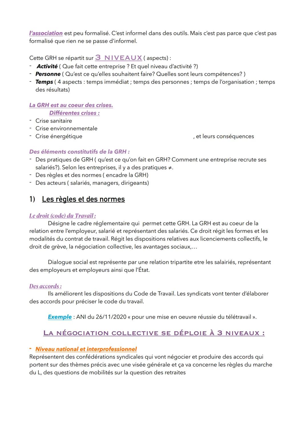 Principes de GRH
Introduction : la GRH dans les organisations
<< Organisation » : entreprise privé/publique, association,...
La gestion des 