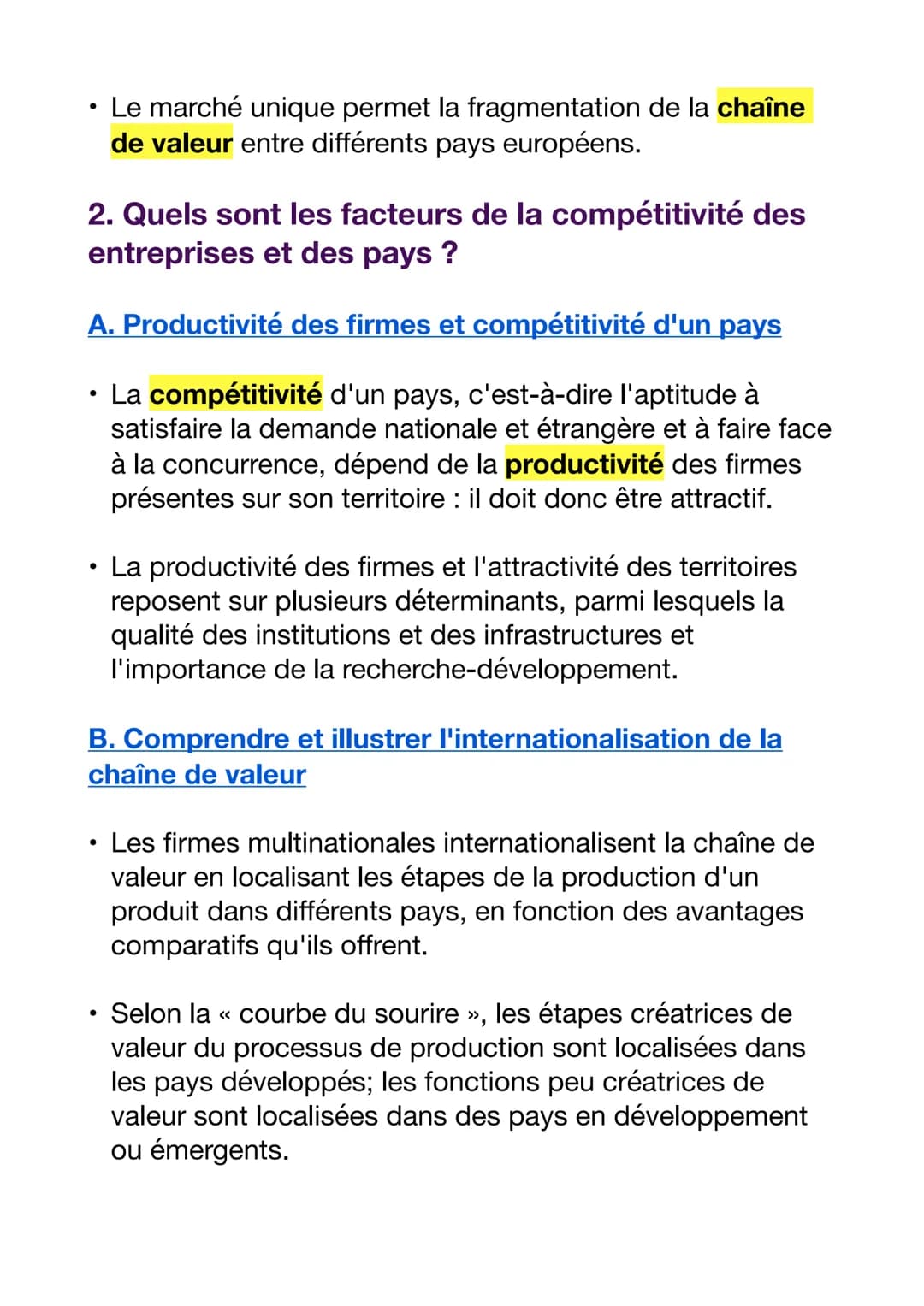 QUELS SONT LES FONDEMENTS DU
COMMERCE INTERNATIONAL ET DE
L'INTERNATIONALISATION DE LA PRODUCTION ?
1. Quels sont les déterminants des échan