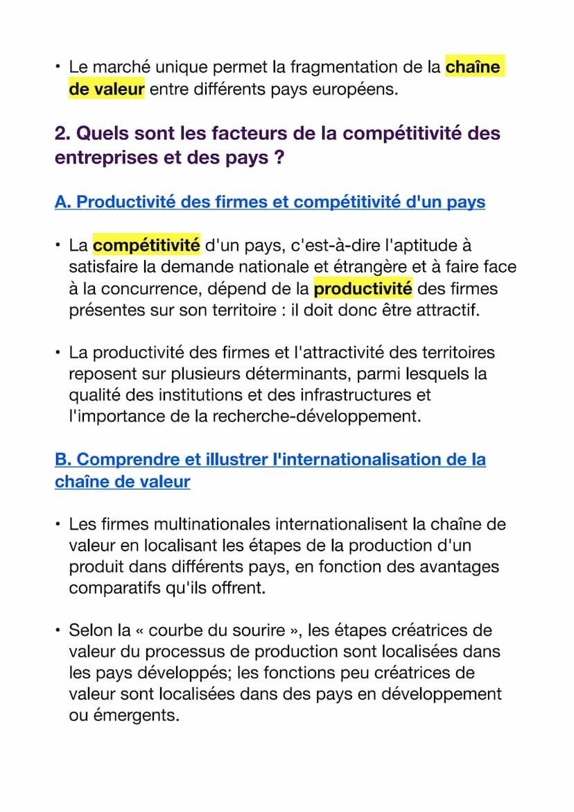 QUELS SONT LES FONDEMENTS DU
COMMERCE INTERNATIONAL ET DE
L'INTERNATIONALISATION DE LA PRODUCTION ?
1. Quels sont les déterminants des échan