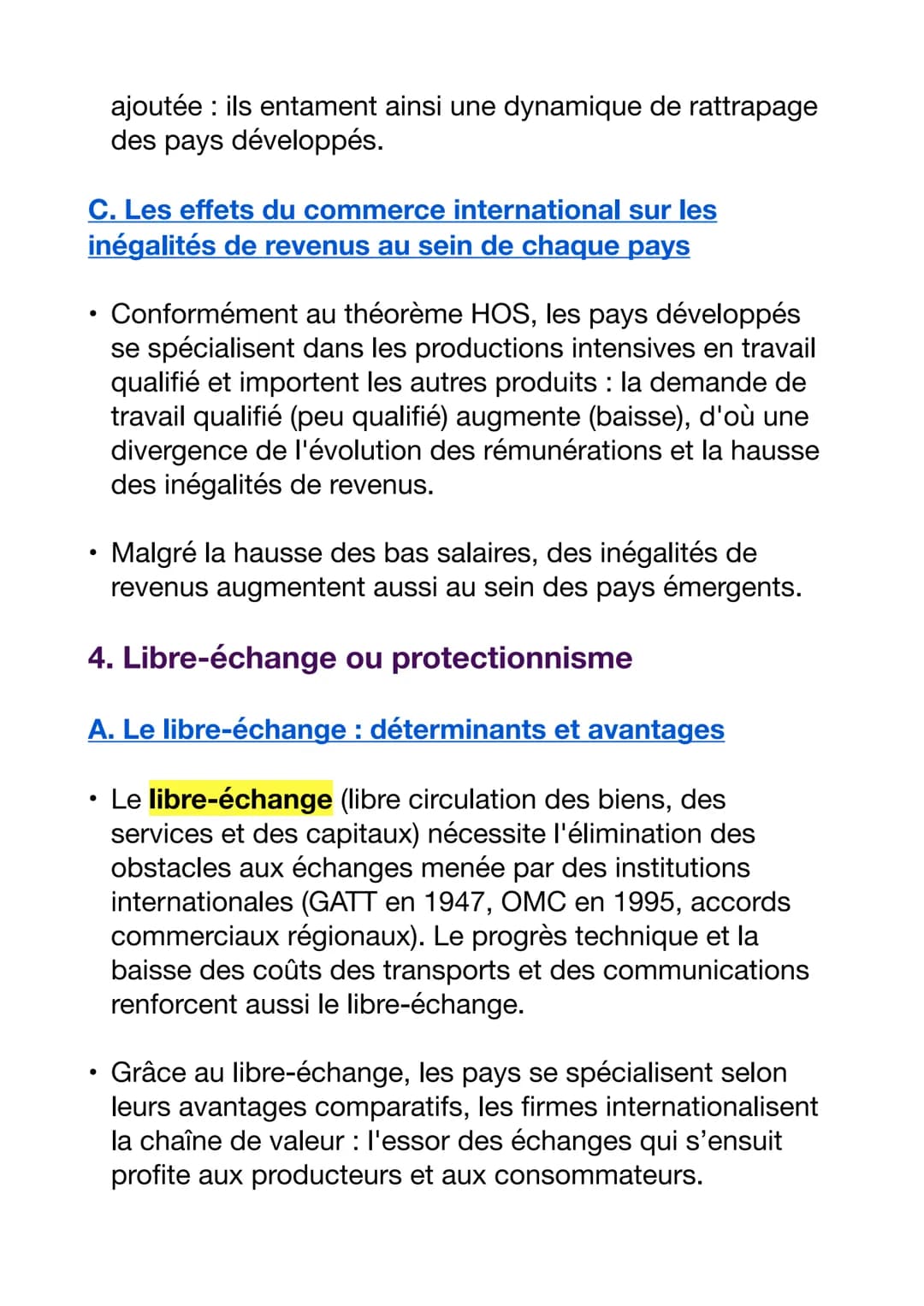 QUELS SONT LES FONDEMENTS DU
COMMERCE INTERNATIONAL ET DE
L'INTERNATIONALISATION DE LA PRODUCTION ?
1. Quels sont les déterminants des échan