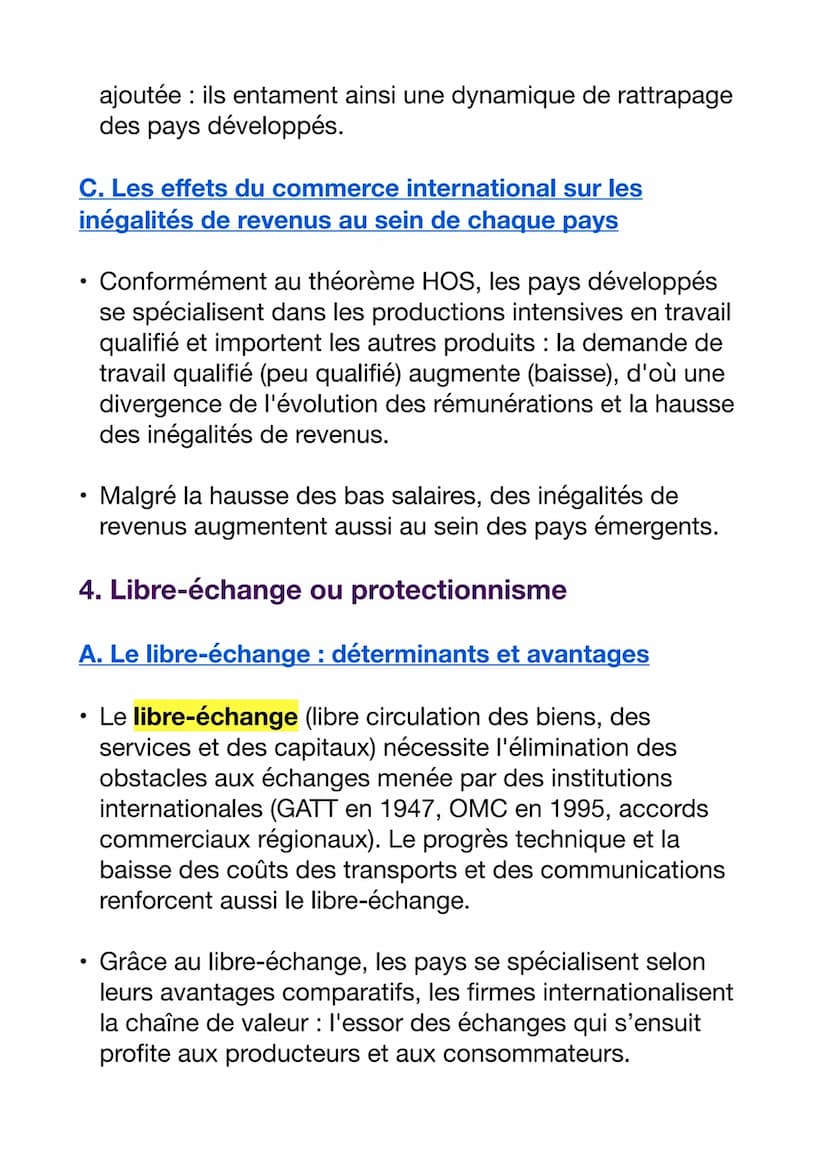 QUELS SONT LES FONDEMENTS DU
COMMERCE INTERNATIONAL ET DE
L'INTERNATIONALISATION DE LA PRODUCTION ?
1. Quels sont les déterminants des échan
