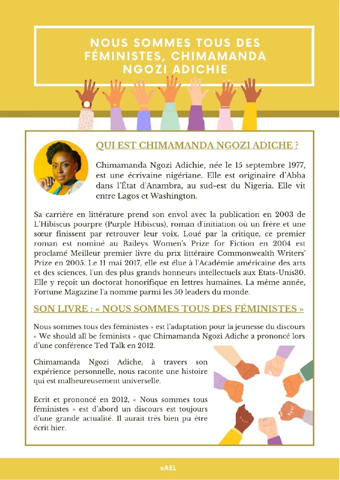 Analyse PDF et Fiche de Lecture de 'Nous Sommes Tous des Féministes' par Chimamanda Ngozi Adichie