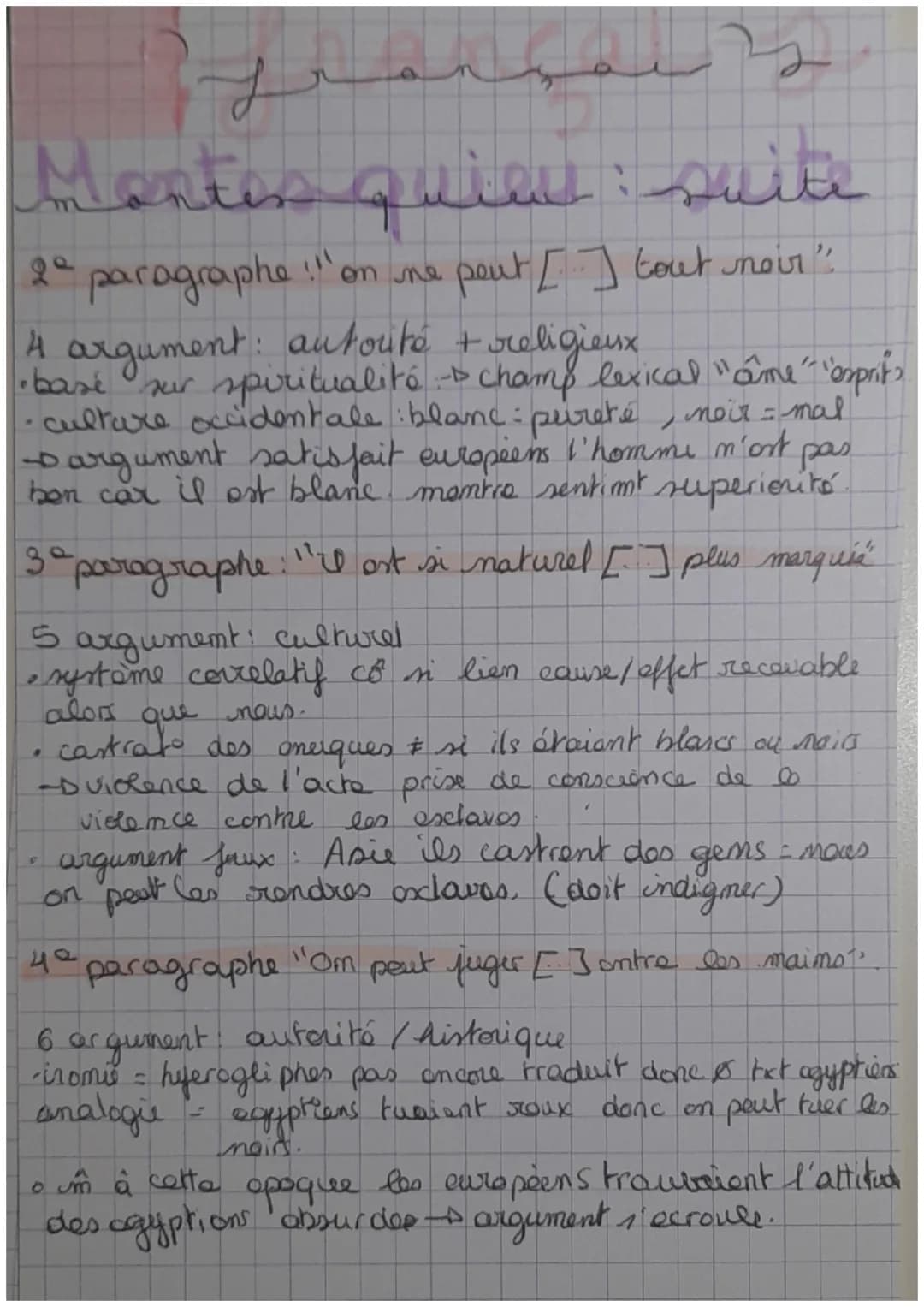 j
Montesquieu
Intro + Montosquieu est un philosophe des
Lumières qui dononce l'esclavage. Dans
l'esprit des lois Montosques analyse d'un poi