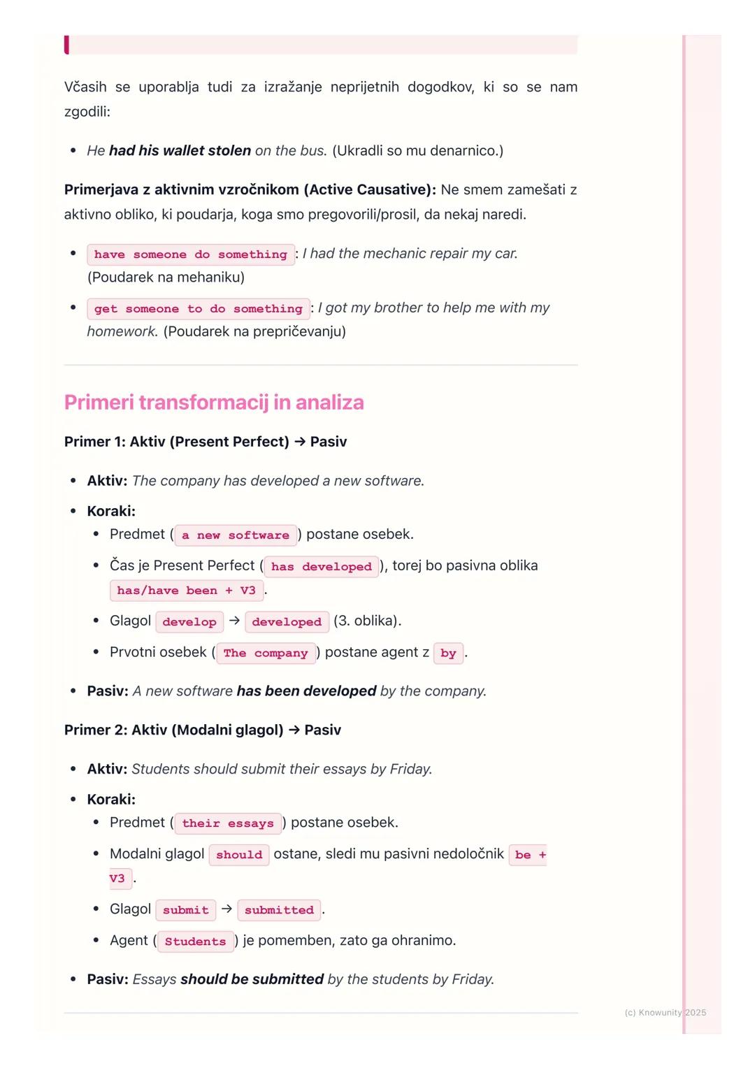 # Trpnik (Passive Voice) in
vzročni trpnik (Causative
Passive)

Uvod v trpnik (Passive voice)

Trpnik ali pasiv je glagolski način, pri kate