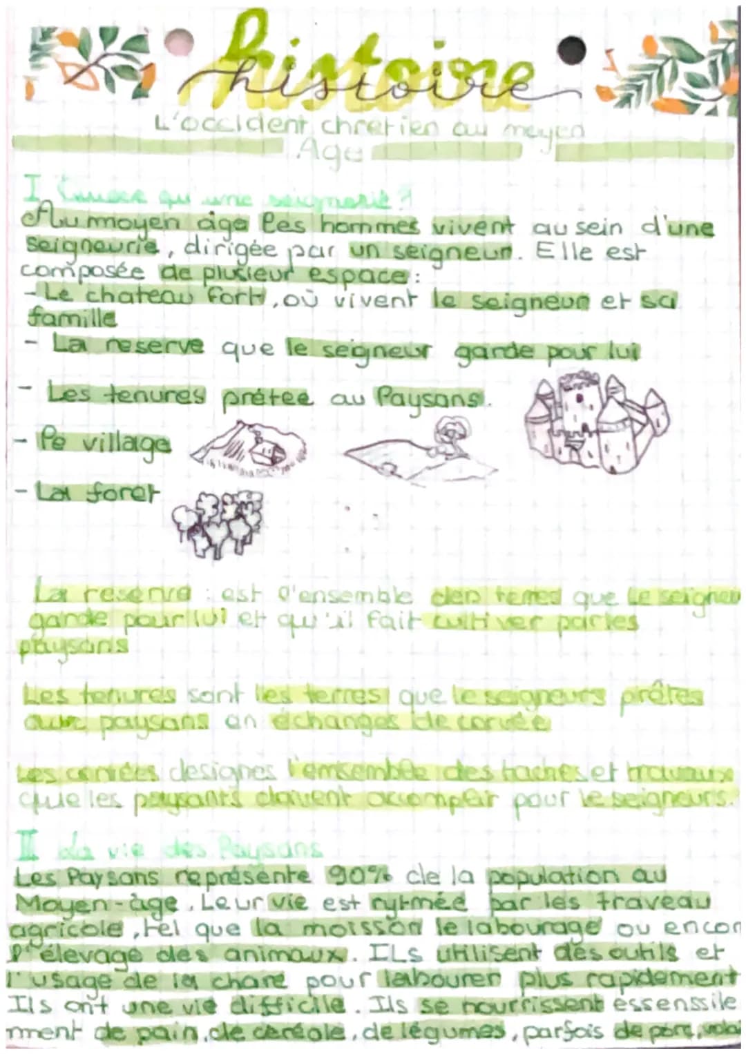kistoire
L'occident chretien au
Age
I trece qu'une signeris
Au moyen age les hommes vivent au sein d'une
Seigneurie, dirigée par un seigneur