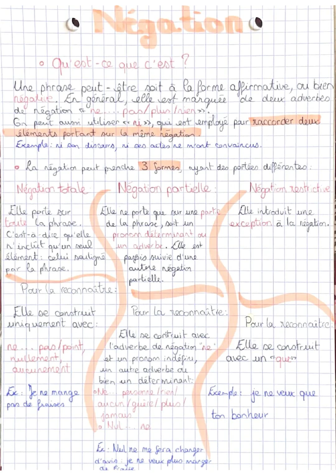 Négation bac de français 