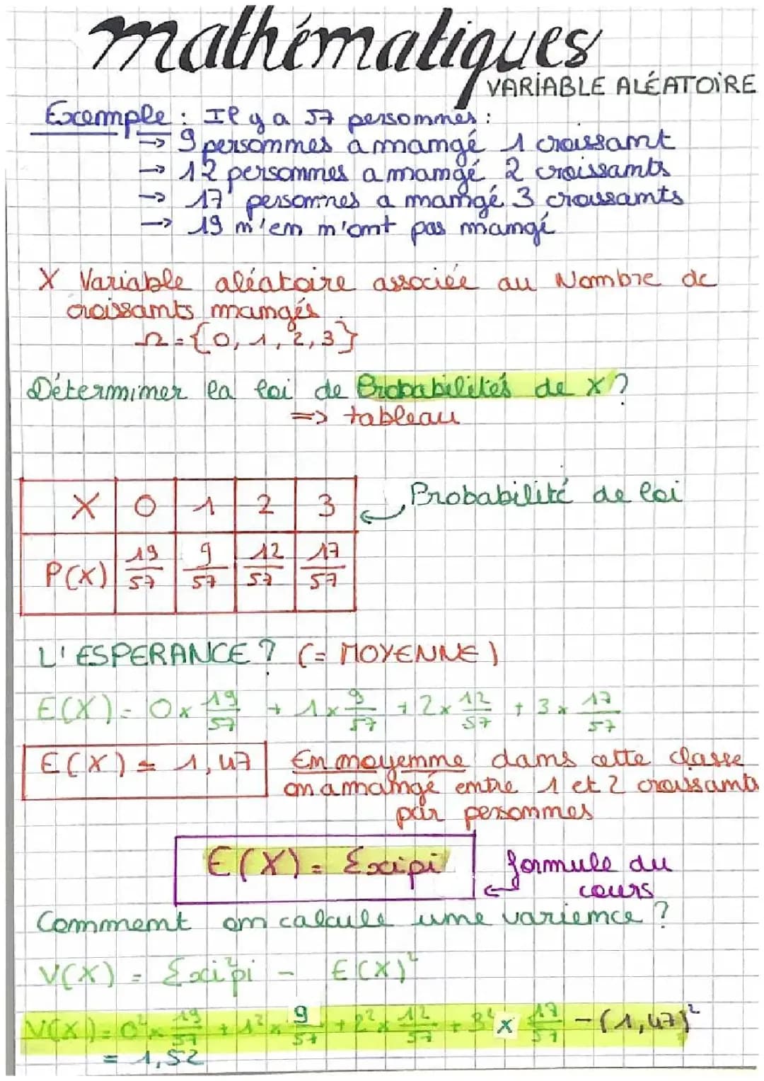 Explore les Variables Aléatoires et Les Croissants!