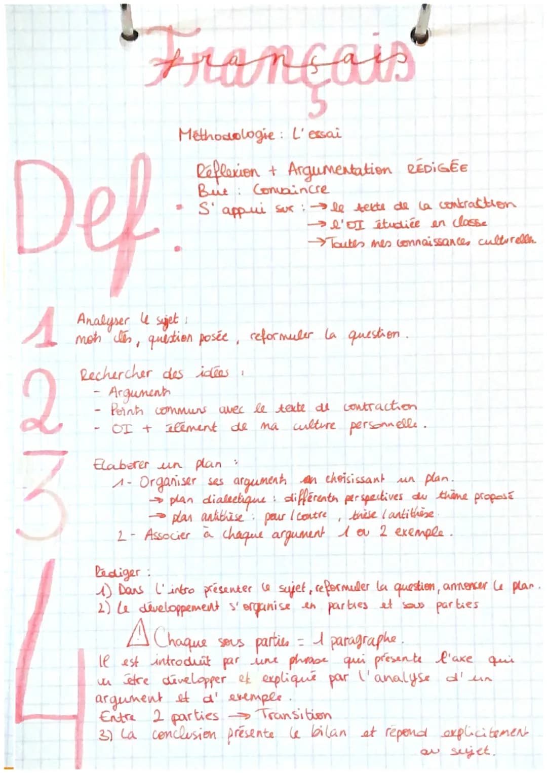 Methodologie: le résumé
Un texte doit être résumé au quart (25.1.) de sa valeur ave
une marge d'erreur de +/- 10%...
Français
Lire et compre
