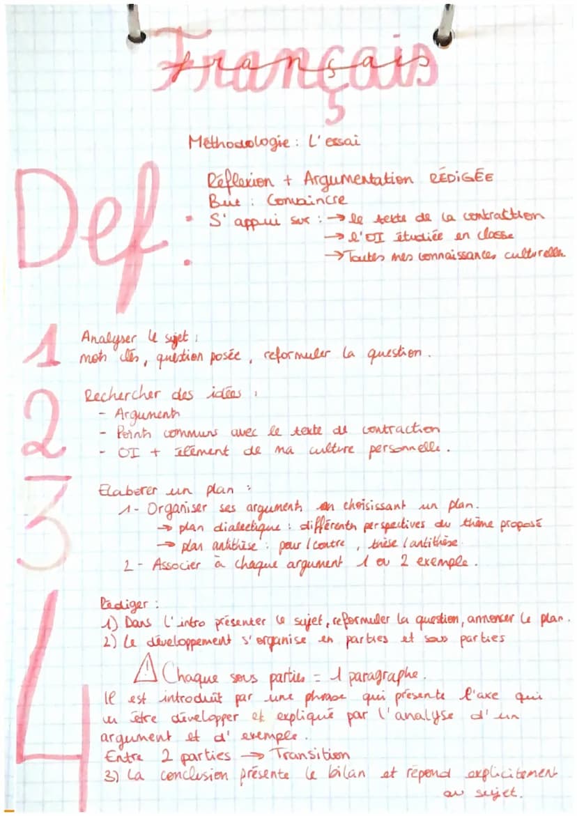 Methodologie: le résumé
Un texte doit être résumé au quart (25.1.) de sa valeur ave
une marge d'erreur de +/- 10%...
Français
Lire et compre