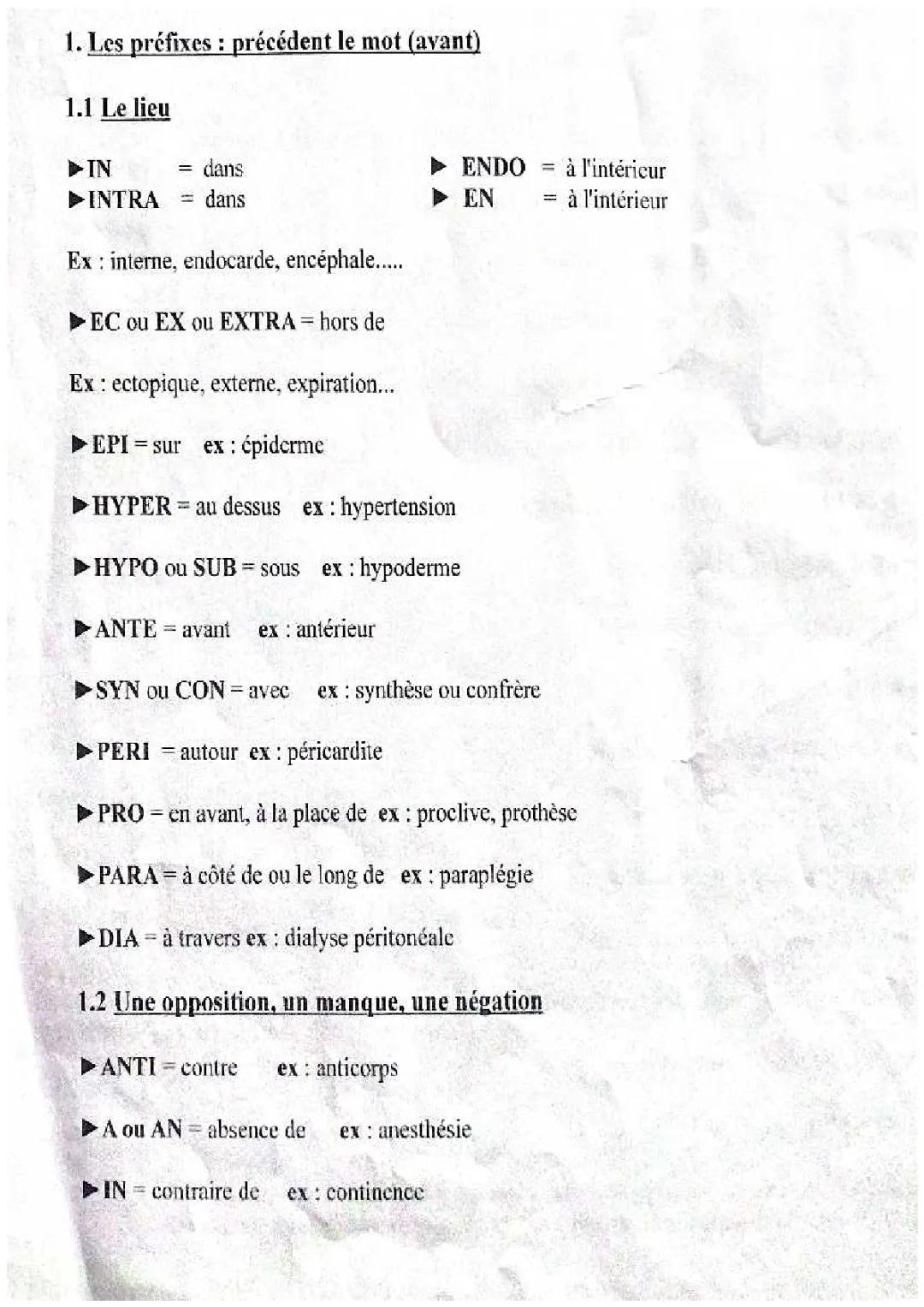 Le Vocabulaire Médical 