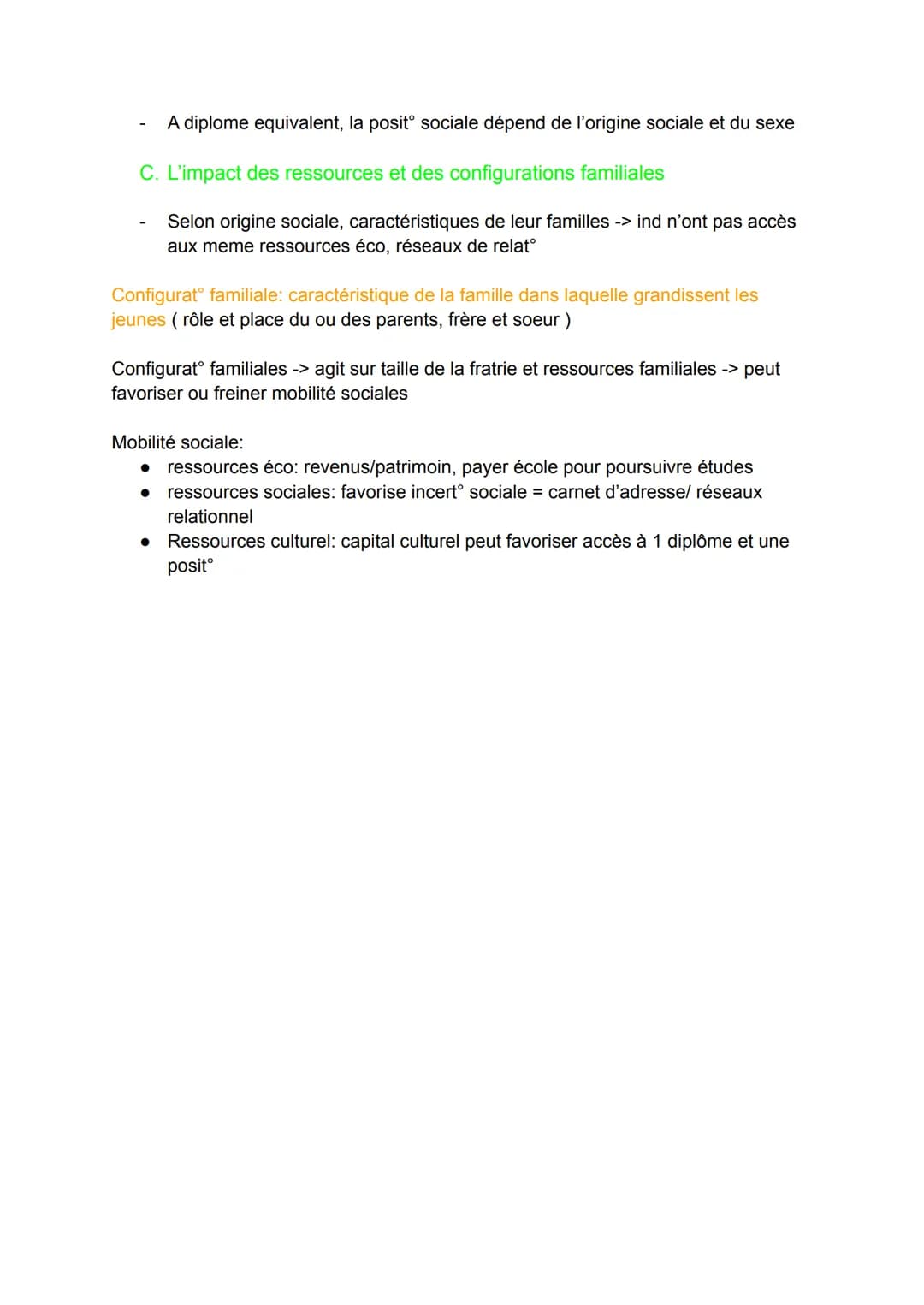 Mobilité sociale
Mobilité sociale = fait pour 1 ind d'appartenir à un groupe socio professionnel
diff de celui de ses parents
I. Comment déf