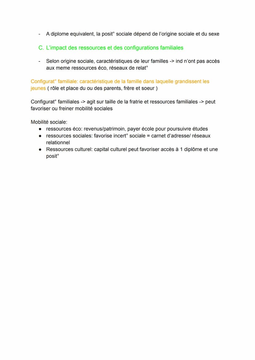 Mobilité sociale
Mobilité sociale = fait pour 1 ind d'appartenir à un groupe socio professionnel
diff de celui de ses parents
I. Comment déf