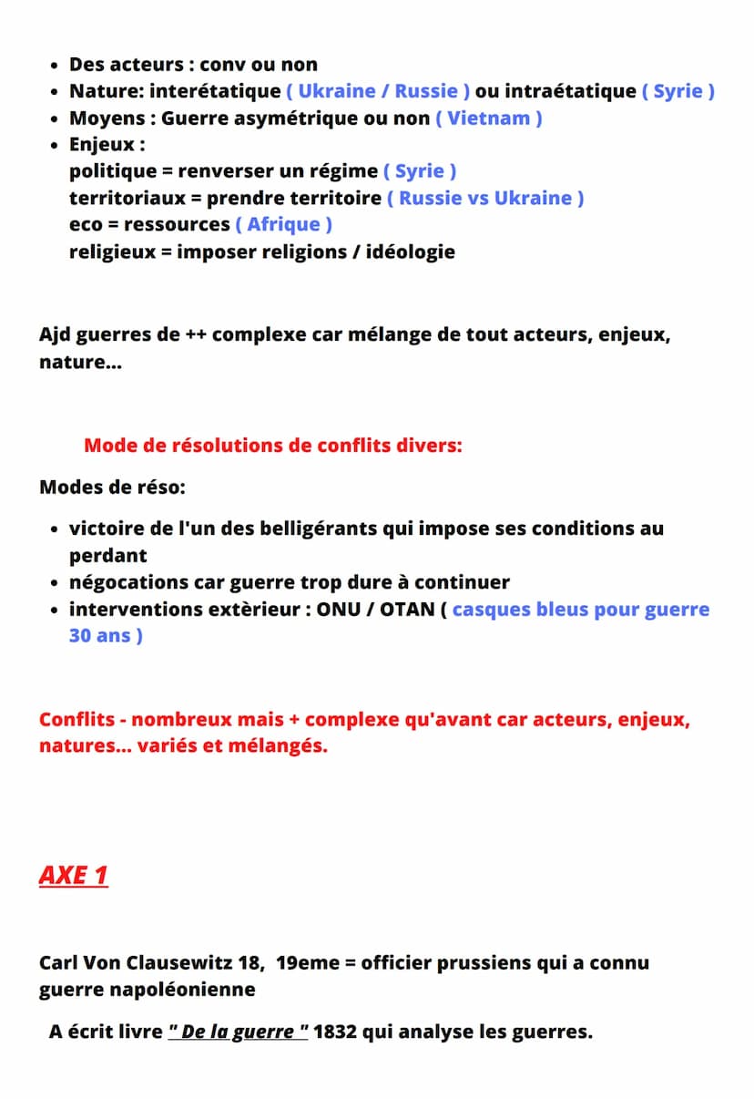 HGGSP
Théme 1: Faire la guerre faire la paix
Selon Clau: "la guerre c'est la continuation de la politique par d'autres
moyens"
INTRO:
La not