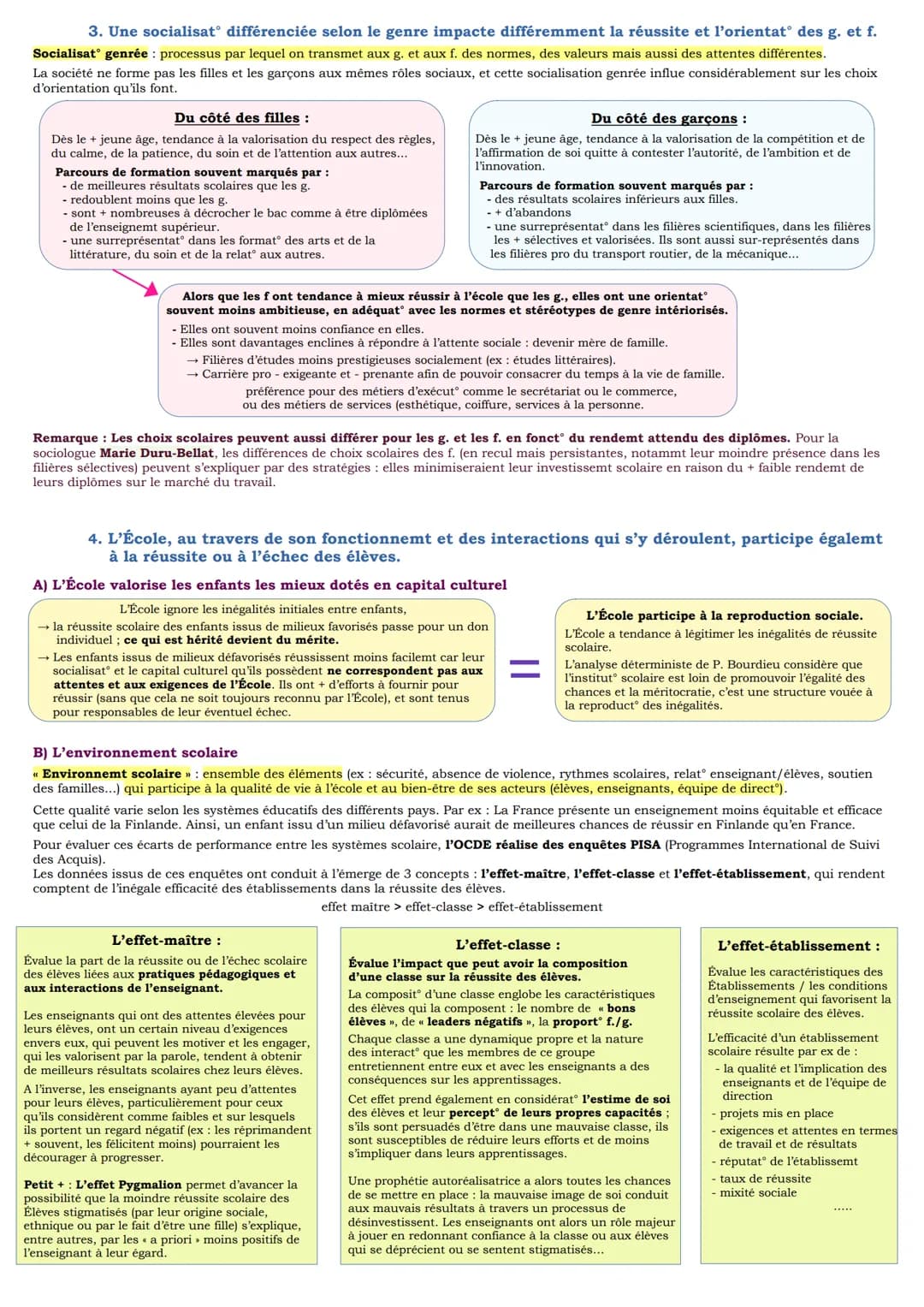 Séquence 4: Quelle est l'action de l'école sur les destins individuels et sur l'évolution
de la société ?
I) Le rôle de l'École dans les soc